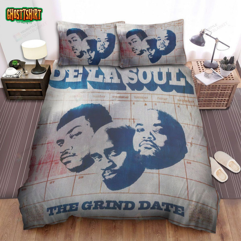 De La Soul Band Album The Grind Date Bed Sheets Spread Comforter Duvet Cover Bedding Set