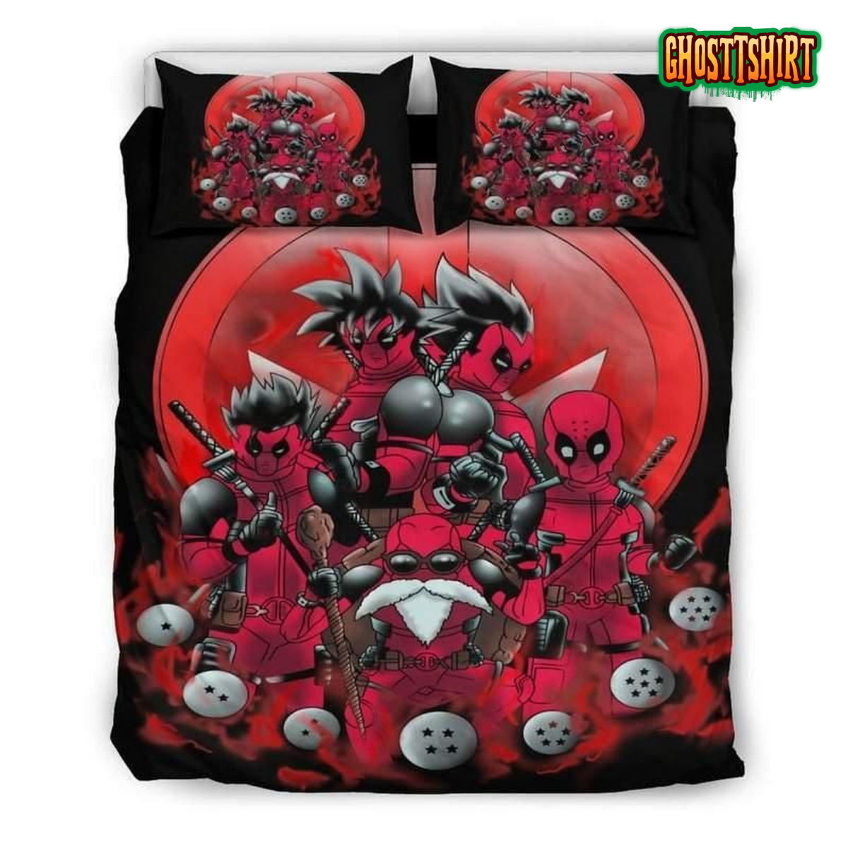 Deadpool Dragon Ball Funny Bedding Set