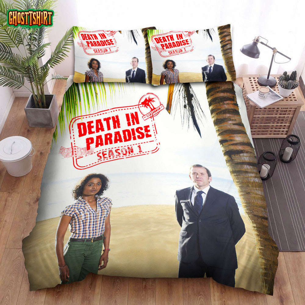 Death In Paradise Movie Poster 2 Bed Sheets Duvet Cover Bedding Set