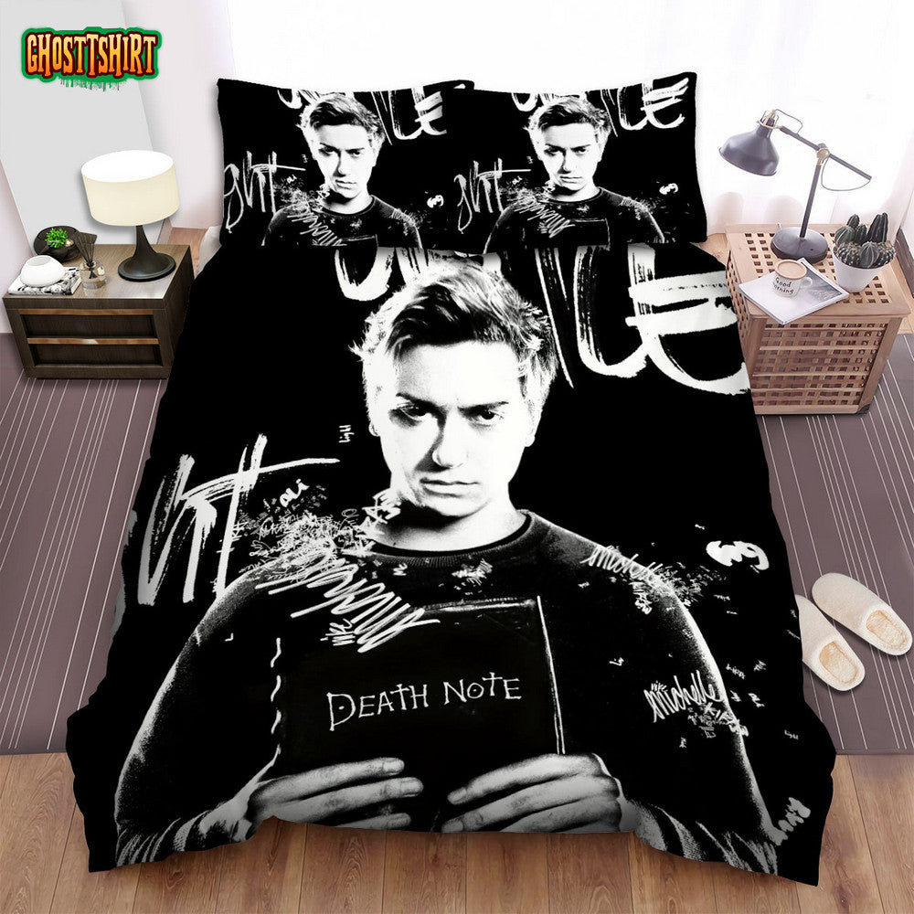 Death Note (I) Movie Black Background Photo Bed Sheets Spread Comforter Duvet Cover Bedding Set