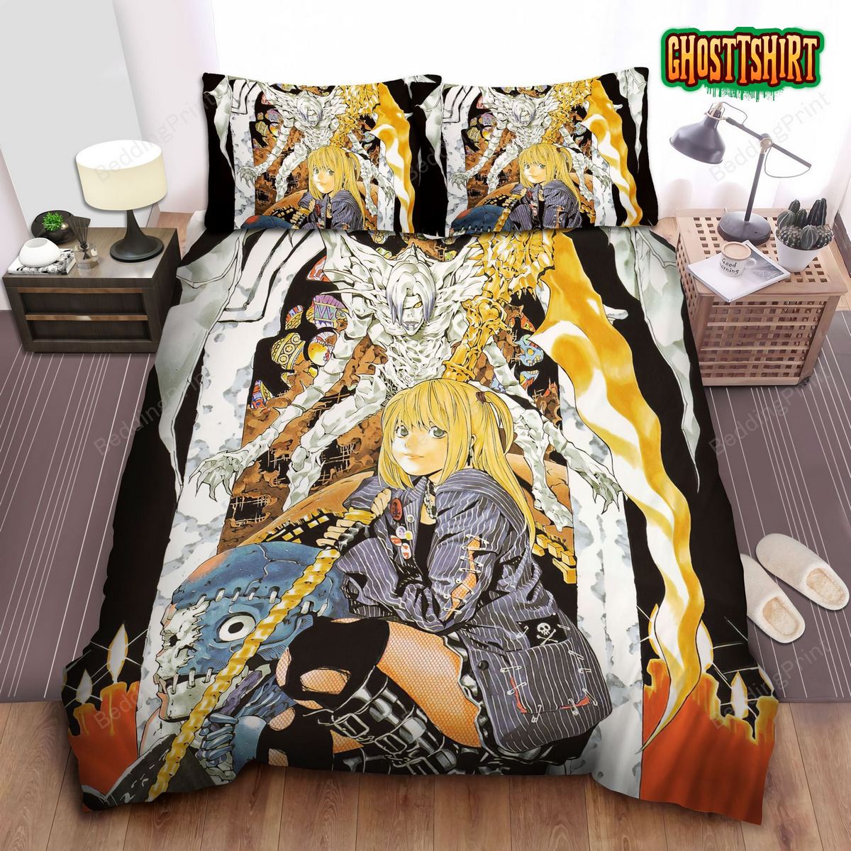 Death Note, Misa With Rem Bed Sheets Duvet Cover Bedding Set