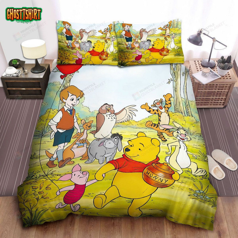 Disney Winnie The Pooh & Pals Bed Sheets Spread Comforter Duvet Cover Bedding Set