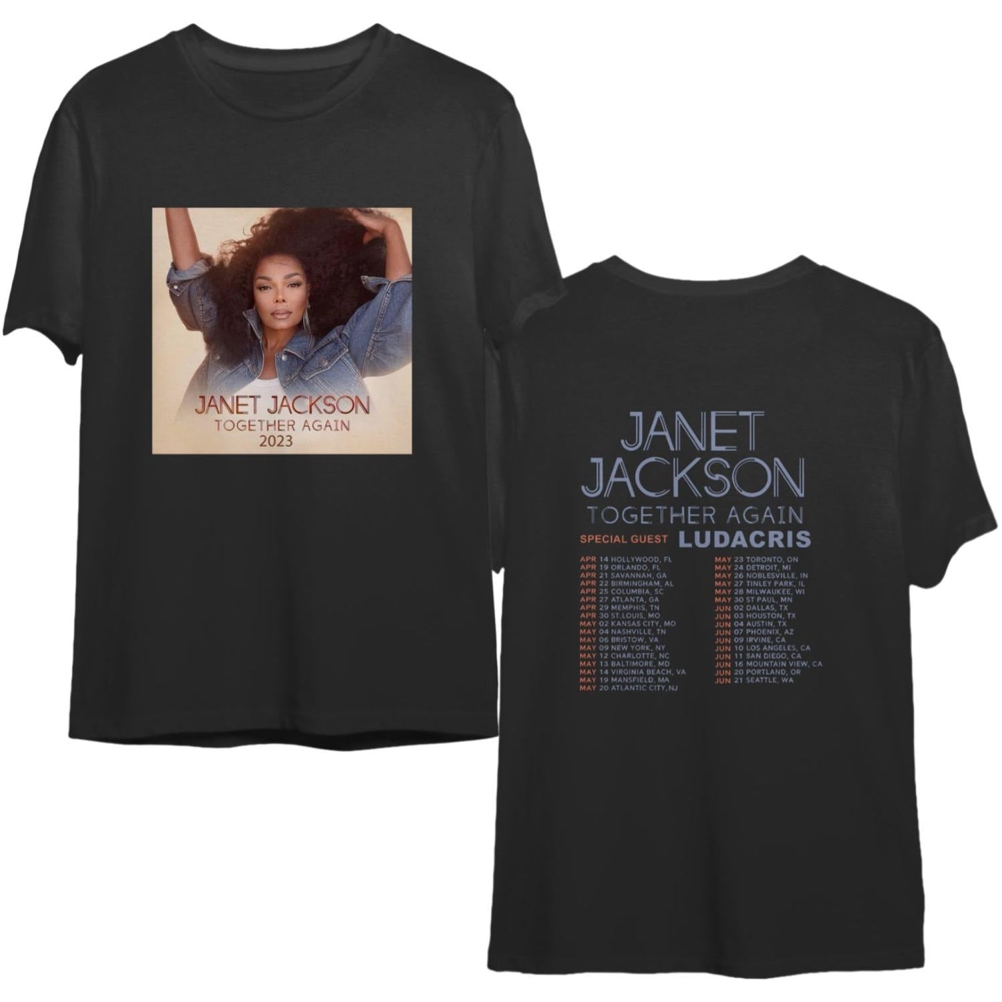 Janet Jackson Together Again Tour 2023 T-Shirt