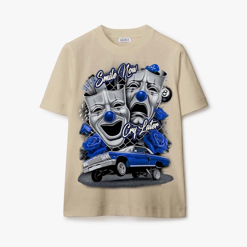 Blue Smile Now Cry Later T Shirt Classic Collar