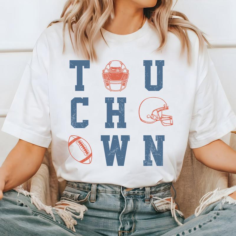 Retro Football Shirt, Touch Down Shirt, Game Day Shirt, Football Mom Shirt, Football Season Tee, Football Tshirt For Women, Fall Football