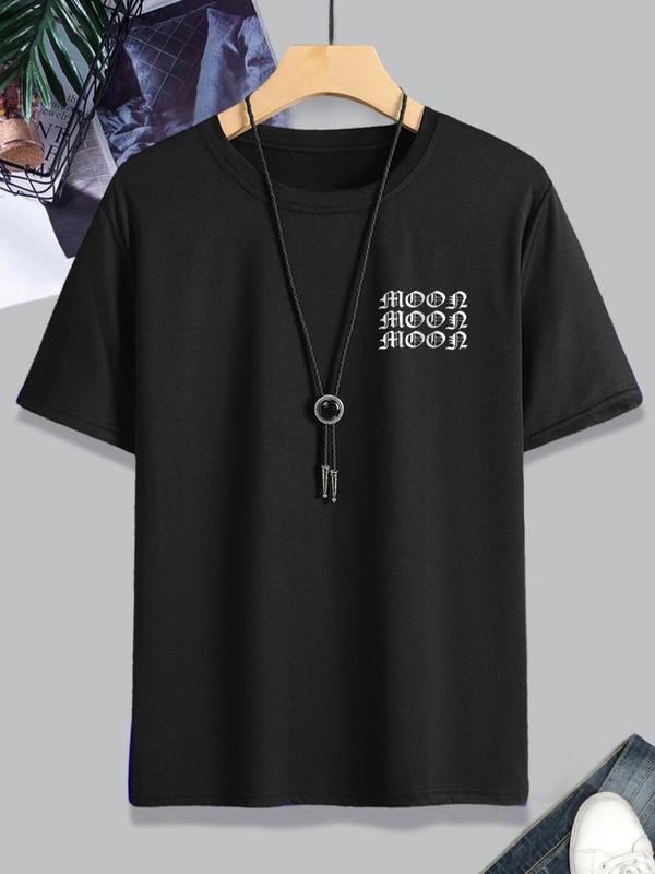 Men's Thin Letter & Graphic Round Neck Tee, Fashion Casual Vintage Regular Fit Vintage Sculpture Print Short Sleeve T-Shirt, Streetwear, Graphic Tees,