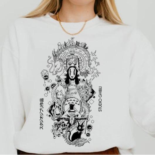 Ghibli Studio Sweatshirt T-Shirt, Ghibli Studio World Shirt, Howls Moving Castle Shirt, Spirited Away, Ghibli Studio Shirt, Hayao Miyazaki, My Neighbo