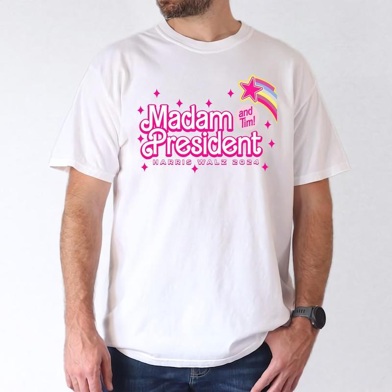 Madam President T-Shirt, Pink Harris Walz 2024 Shirt, Kamala Harris Tee, Election Shirt, Vote Shirt