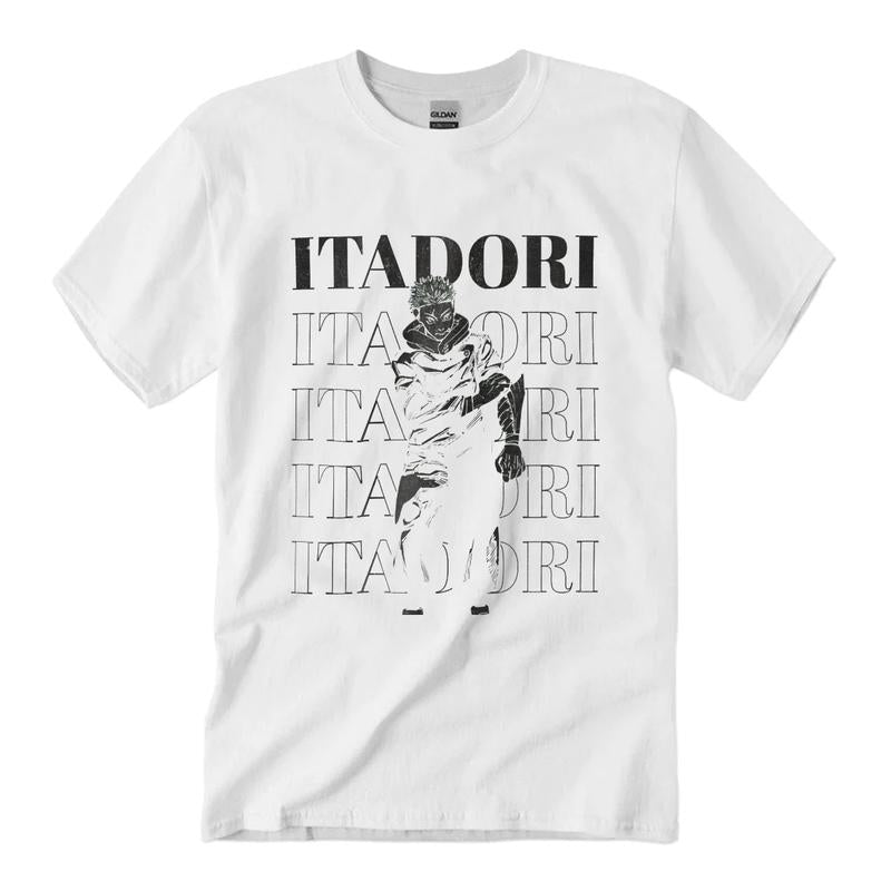 Yuji Itadori Jujutsu Kaisen T-Shirt, Vintage Streetwear T-Shirt Unisex Classic Collar