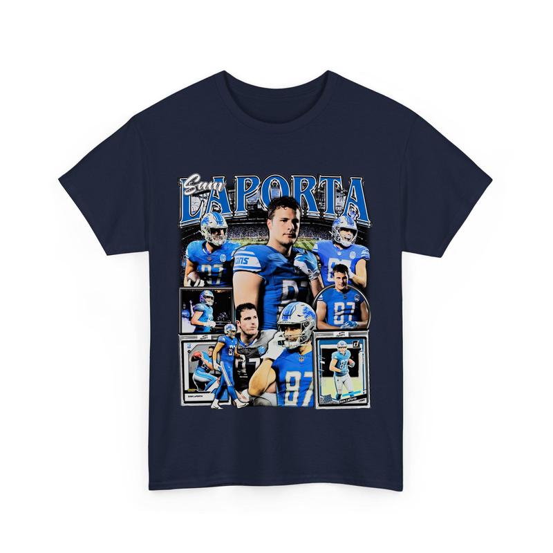 Sam Laporta Detroit Tee - Made Using 100% Us Cotton, Design & Printed In The Usa Classic Fabric Menswear