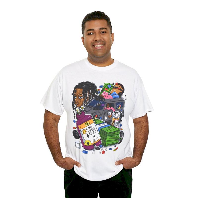 Lucki Rapper Y2k 90s Hip-Hop Vibes Heavy Cotton Graphic T-Shirt Tshirt Shirt HipHop Rap Tee Casual Menswear Retro Top Vintage Comfy