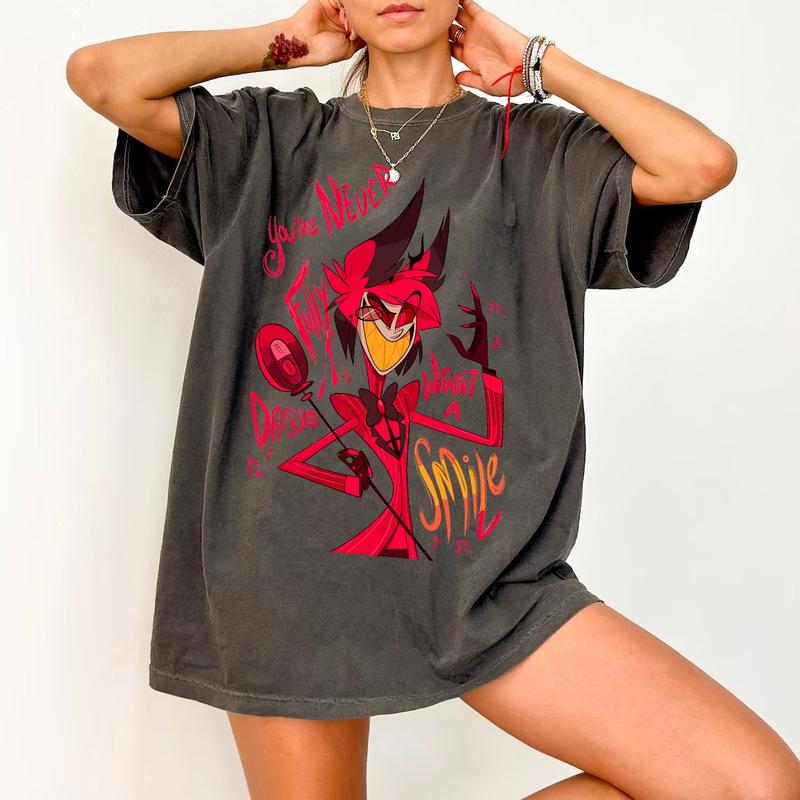 Alastor T Shirt Alastor Hazbin Hotel Alastor Vivziepop Shirt Radio Demon Alastor Hazbin Hotel Characters Tshirt Hazbin Hotel Cartoon Merch, Unisex Sho