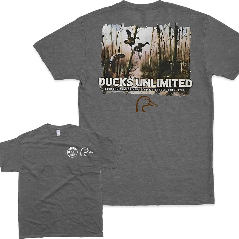 Busch Light Ducks Unlimited T-Shirt, Double Sides T-Shirt, Full Color, For Men, For Women