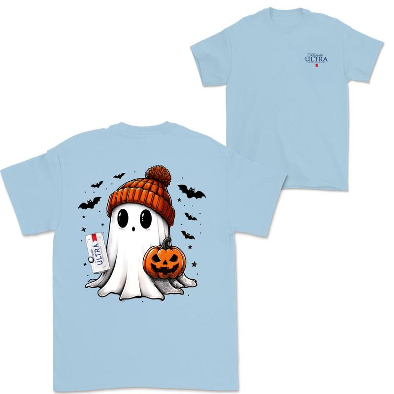 Michelob Ultra Ghost Cute Halloween 2 Sided T-Shirt, Michelob Ultra Halloween Shirt For Men And Women, Halloween Cute Ghost Trendy Shirt