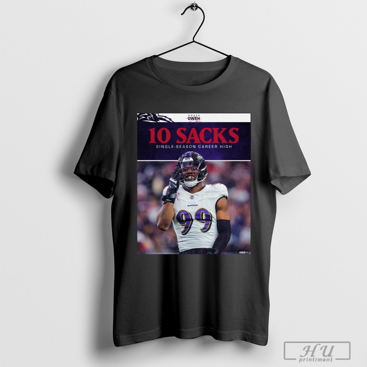 Poster Baltimore Ravens Nfl Football Odafe Oweh 10 Sacks Single Season Career High Signature T Shirt