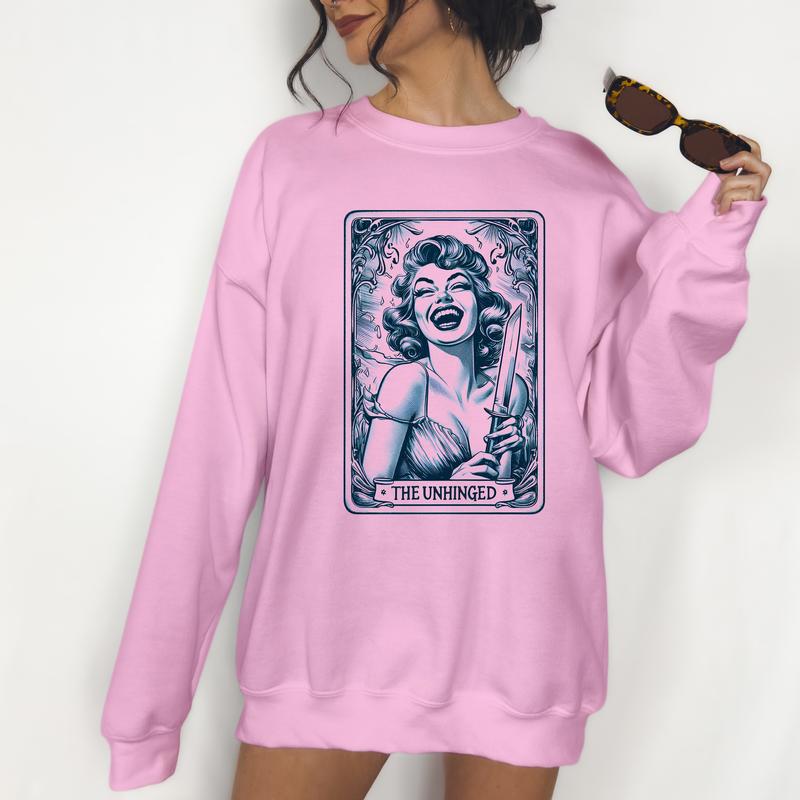 Unhinged - Unisex Crewneck Sweatshirt - DTF Print, Funny Tee, Funny Apparel, Gift Idea, Relaxed Fit, Casual Apparel