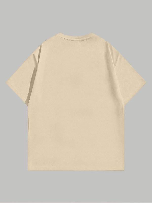 Women's Cartoon Figure & Letter Print Round Neck Tee, Graphic Tees, Fashion Casual Crew Neck Short Sleeve T-Shirt for Daily Holiday Vacation Outdoor W