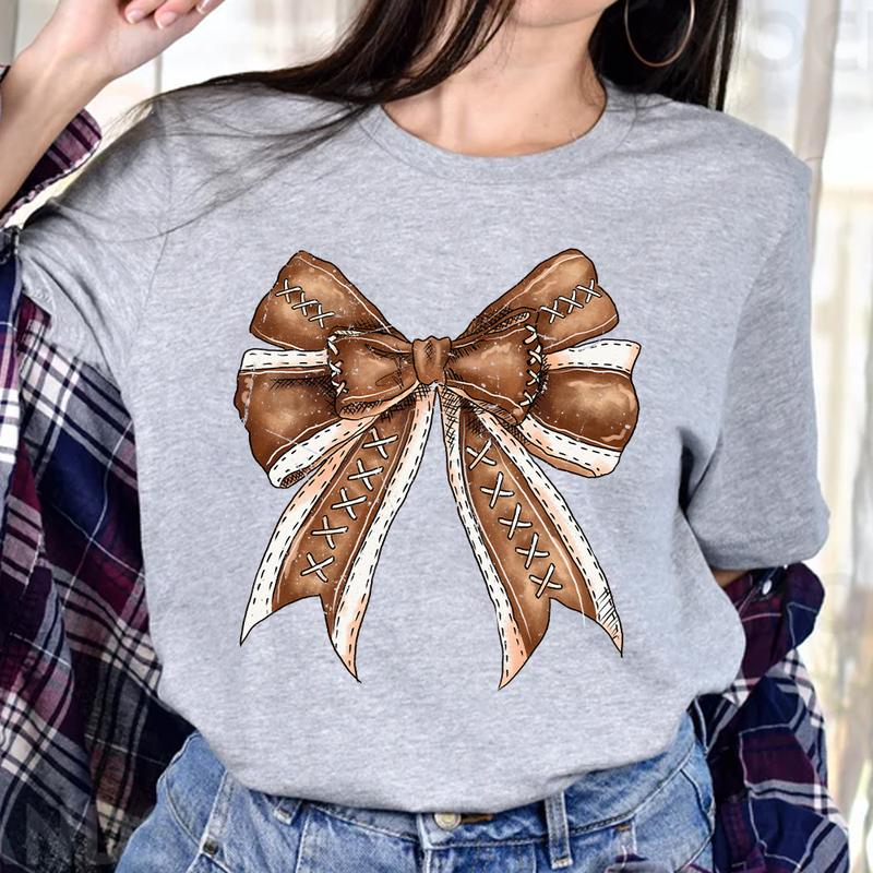 Football Bow Shirt, Coquette Bows School Spirit T-shirt, Cheer Mom Tee, Football Team Matching Shirt, Coquette Football Shirt, Sport Tee