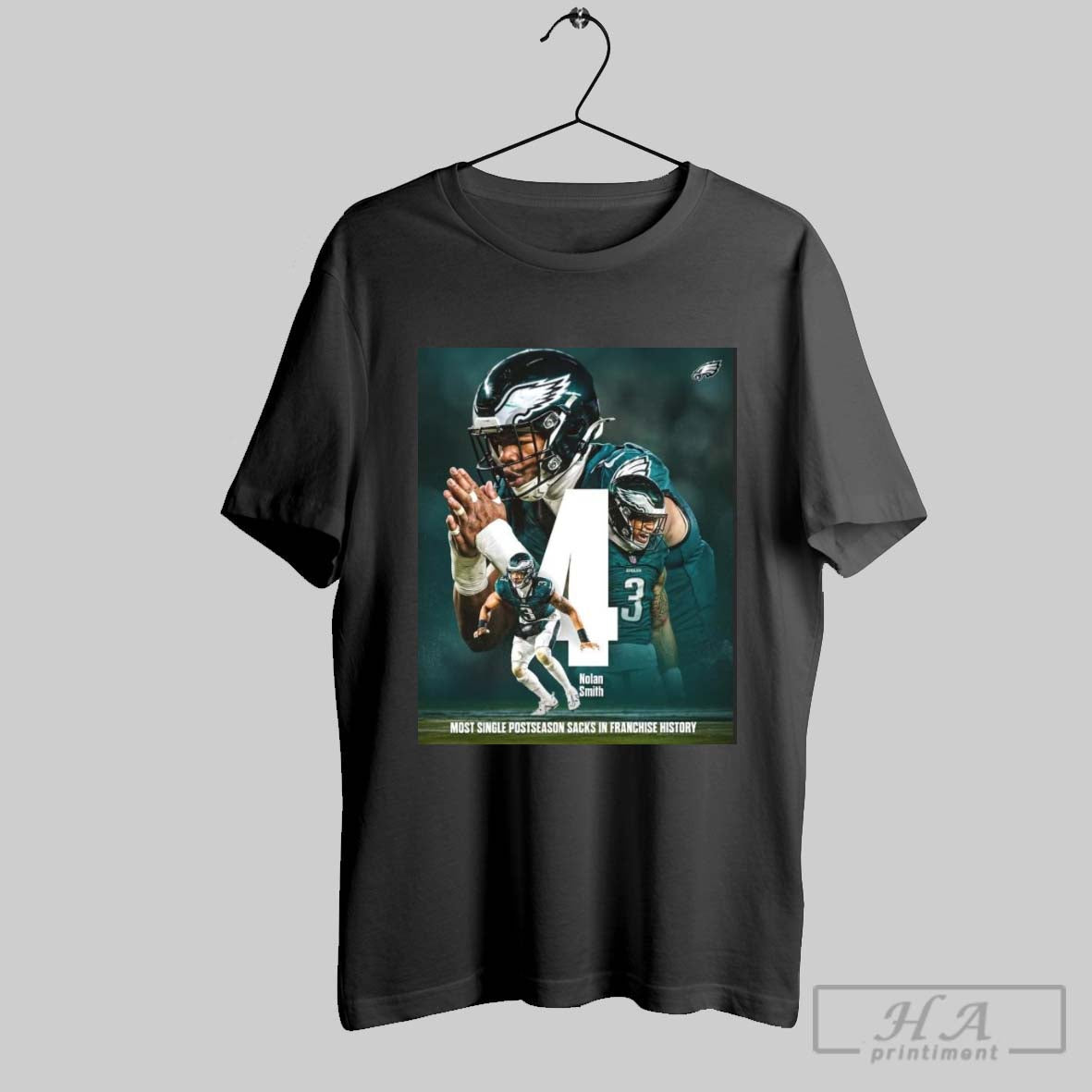 Philadelphia Eagles 4 Nolan Smith Most Single Postseason Sacks In Franchise History Sacks On Sacks T Shirt