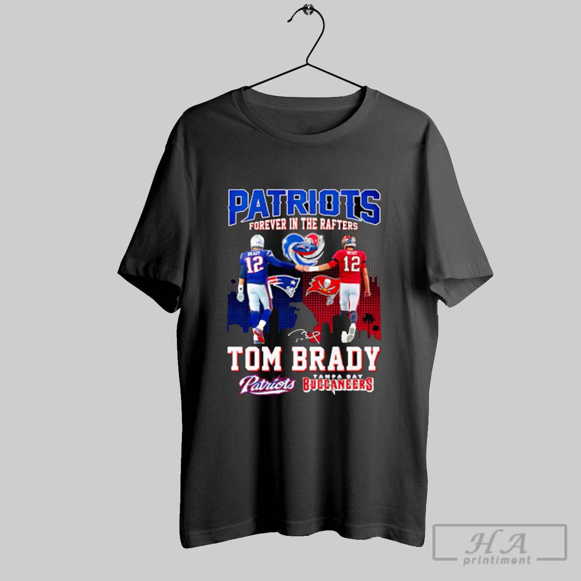 Patriots Forever In The Rafters Tom Brady Signatures Shirts