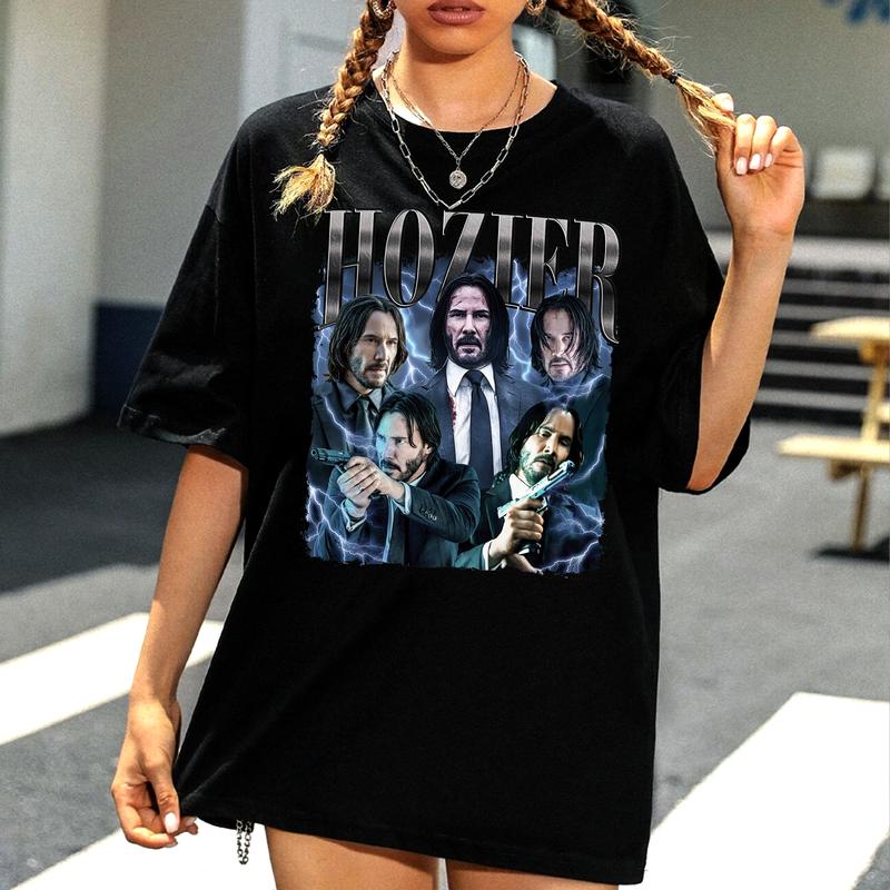 Hozier As Keanu Reeves Vintage 90s T-Shirt, Hozier Shirt, Keanu Reeves Shirt,Gift For Movies Lovers Casual Clothing Fabric Menswear Top Sweatshirts