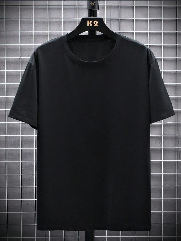 Men's Letter Print Round Neck Tee, Regular Fit Fashion Casual Short Sleeve T-shirt for Summer, Graphic Tees, Men's Streetwear Clothes for Daily Wear