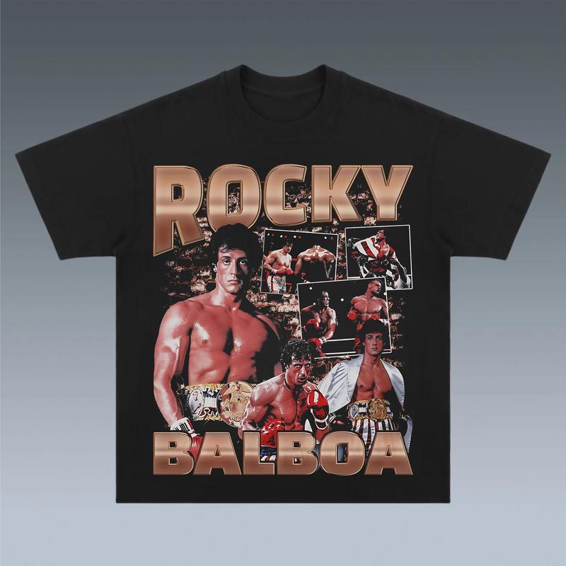 ROCKY BALBOA TEE, Boxing T-shirt, Boxer Tee, Sports Shirt, Athletic Tee, Fitness Gift, Workout T-shirt Menswear Streetwear Crewneck Clothing