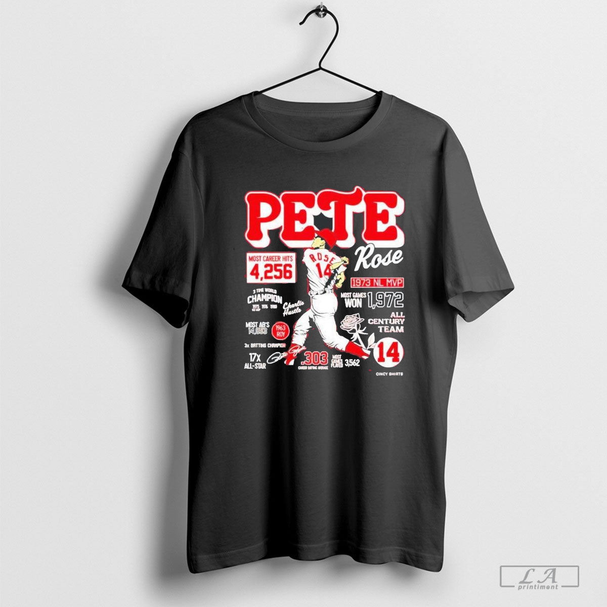 Pete Rose Career Stats Shirt