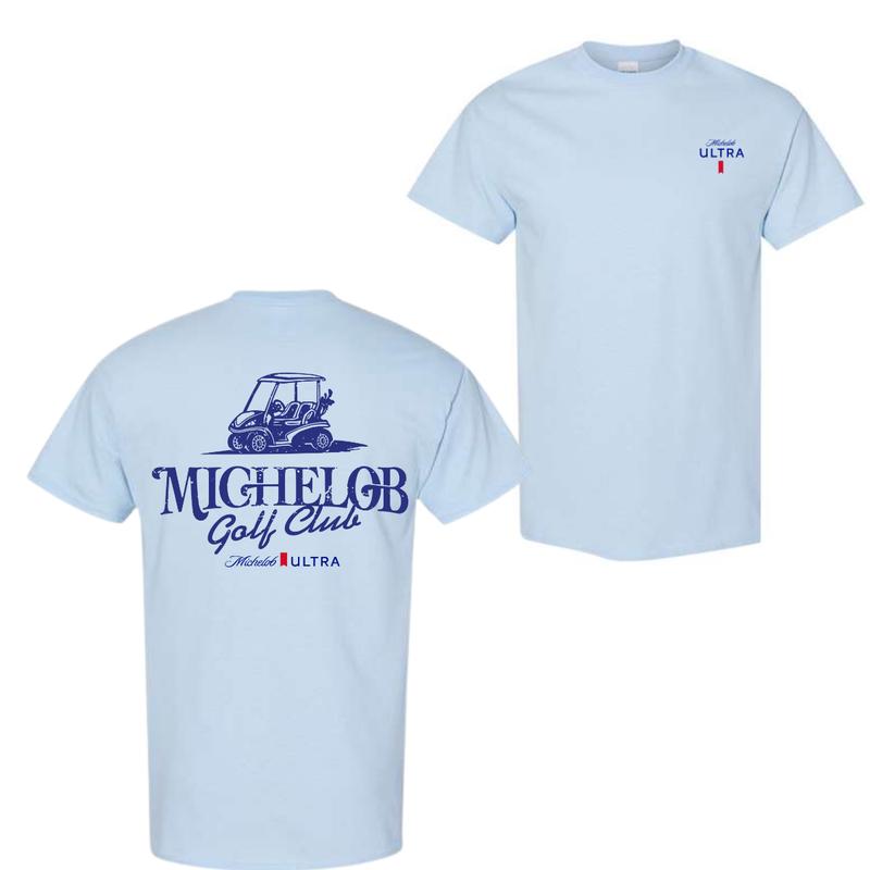 Michelob Ultra Tshirt, Golf Cart Golf Club Tee, 2 side Tshit For Men For Women