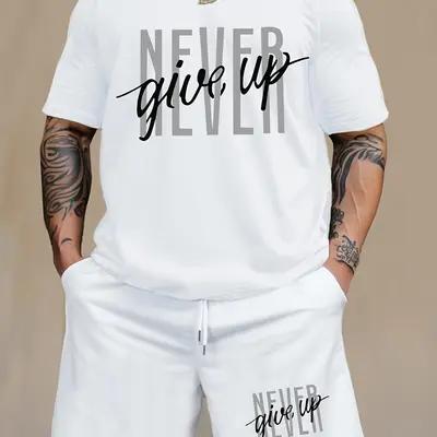 Vintage Graphic Tshirt Men's Regular Fit Letter Print Tee - Graphic Crew Neck Summer Clothes Short Sleeve - All Seasons - Cute - Fitted - Machine Wa