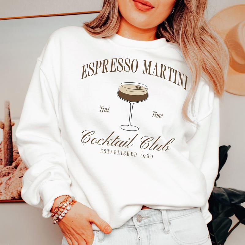 Tini Time Sweatshirt, Espresso Martini Sweatshirt, Retro Cocktail and Social Club Sweatshirt