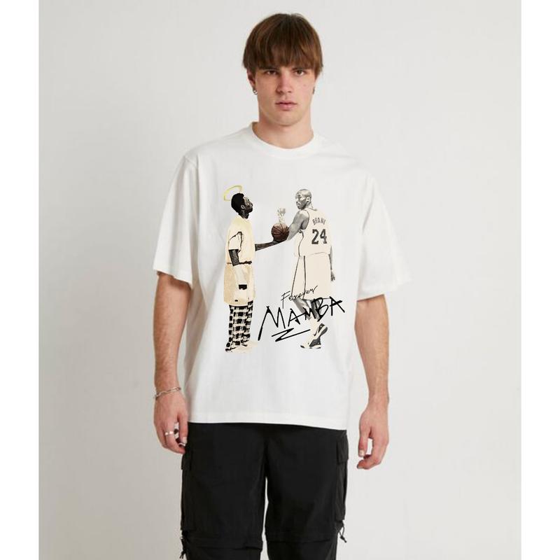 Kobe Bryant Basketball Forever Mamba Vintage Graphic T-Shirt Cotton Short-sleeve Retro Streetwear Tshirt Menswear Top Baseball Tropical Crewneck