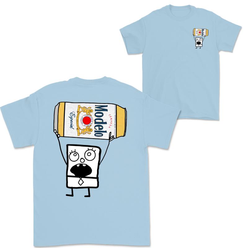 Doodlebob Modelo Beer Essential 2 Sided T-Shirt Funny Drinking T-Shirt Summer T-Shirt Full Color Unisex Perfect Gift for Men & Women Menswear Top