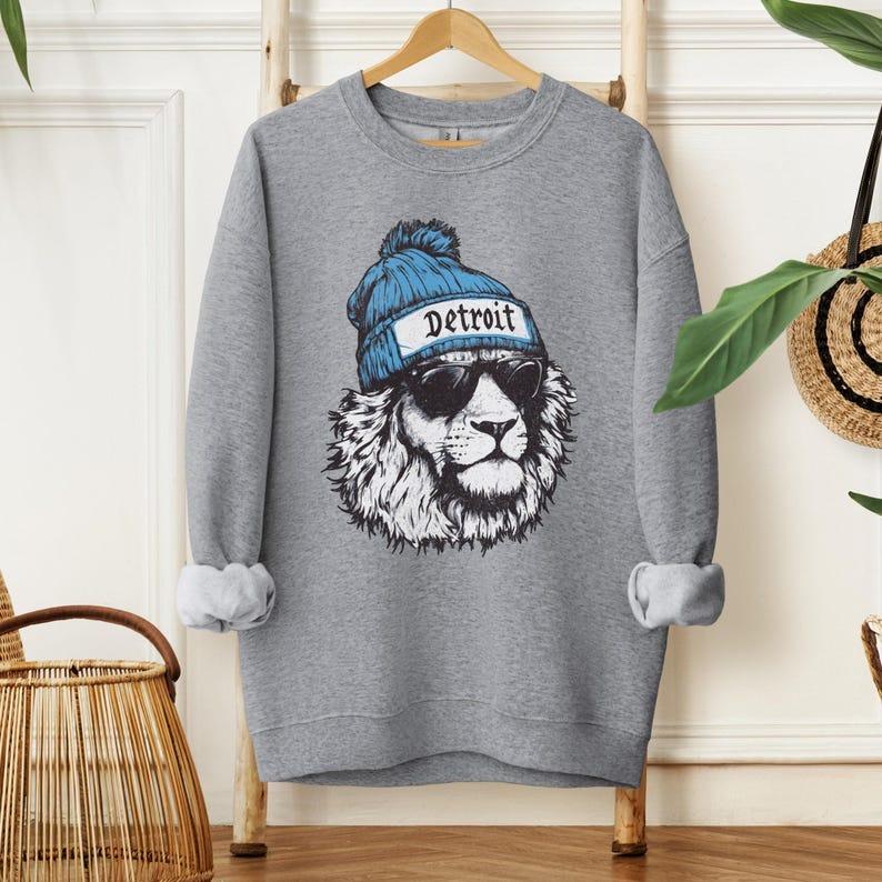 Detroit Football Crewneck Sweatshirt, Vintage Sports Fan Apparel, Trendy Game Day Gift, Unisex Detroit Sweatshirt, Detroit Football Fan