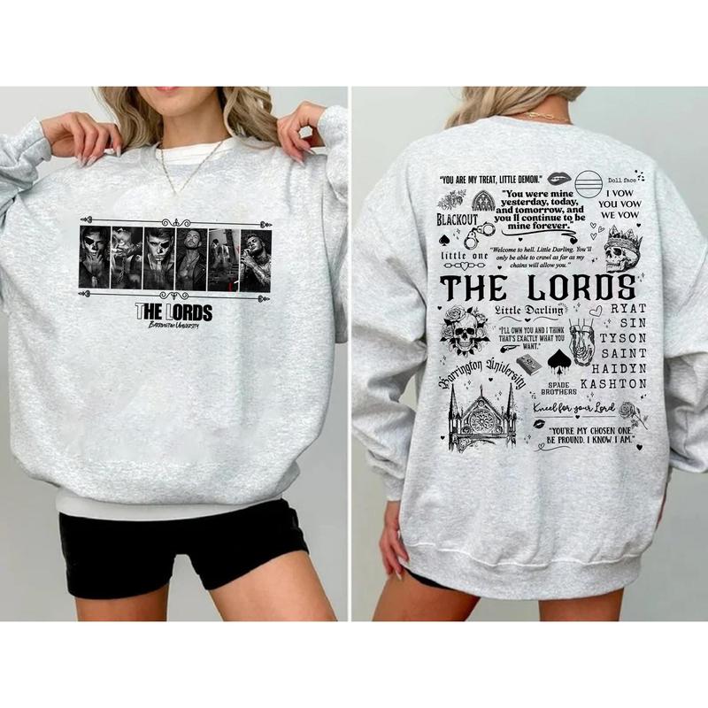 The LORDS Series Book Boys 2 Sides Sweatshirt, Barrington University Shirt, Shantel Tessier Merch, LORDS Series Shirt, Dark Romance Merch, Bookish Mer