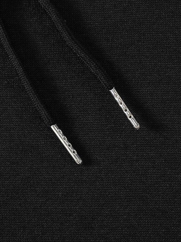 Letter Print Men's Drawstring Hoodie, Casual Pocket Sweatshirt, Spring & Fall Fashion Wear, Men's Wardrobe Essentials, Comfort Hoodies