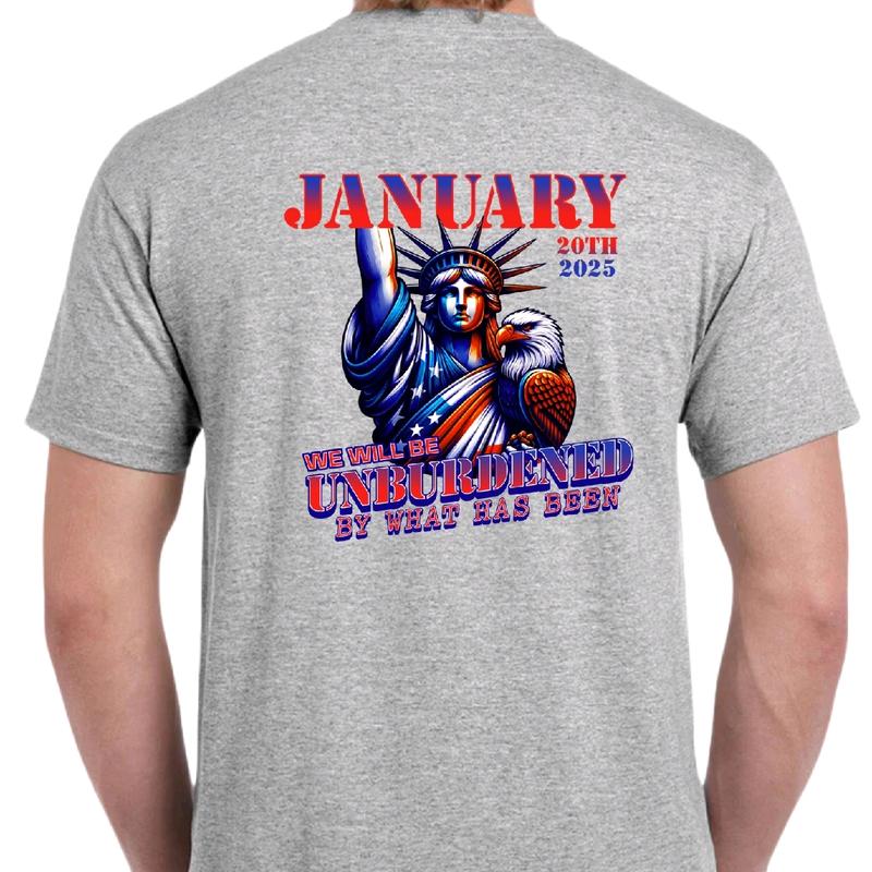 We will be Unburdened by what has been T-shirt- Menswear Cotton Top Shortsleeve Casual Tshirt Crewneck