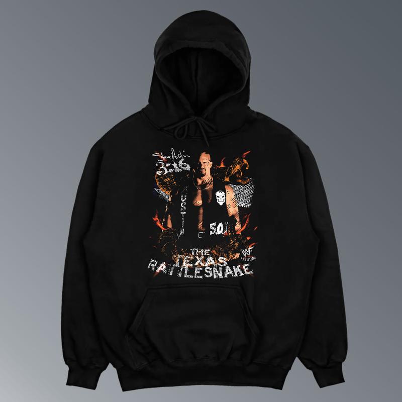 STONE COLD-TEXAS RATTLESNAKE TEE, Wrestling Graphic Tee, WWE Tee, Sports T-shirt, Athlete Shirt, Wrestling Gift Streetwear Crewneck Clothing