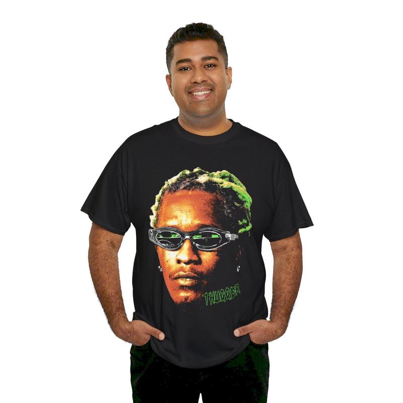 YOUNG THUG T-SHIRT Rap Tee Concert Merch Free Thugger Slime Season Green Rare Hip Hop Graphic Print Casual Classic Cotton Menswear Retro Top Vintage C