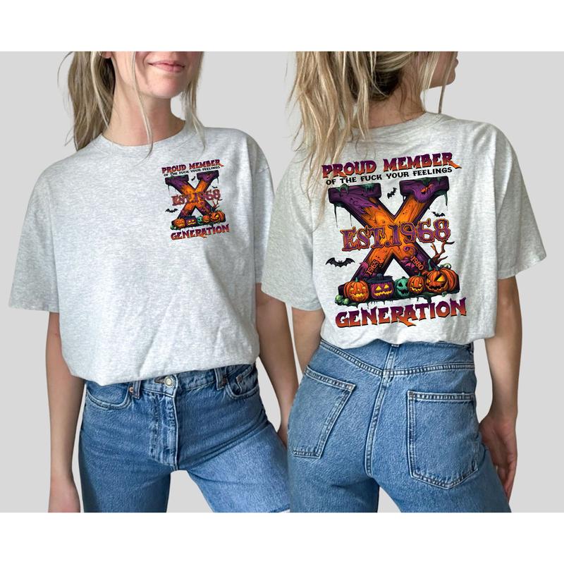 Custom Est.Year 1965-1980 GenX 2 Side Halloween Shirt, GenX T-shirt, Proud Member The Generation X Shirt