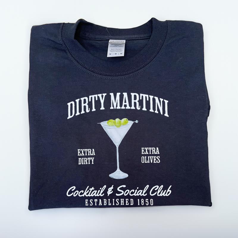 Dirty Martini Sweatshirt, Retro Cocktail and Social Club Sweatshirt, Girls Club Crewneck