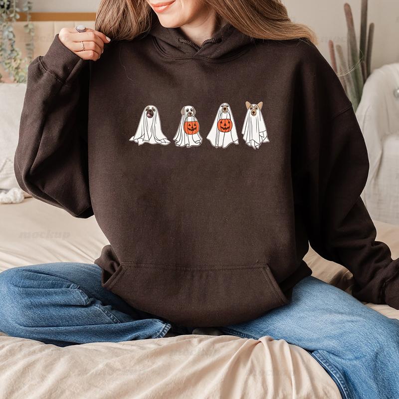 Cute Dogs Halloween Crewneck Sweatshirt Hoodie Tshirt, Halloween 2024 Gifts