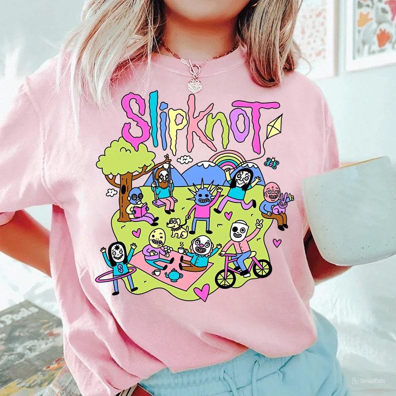 Slipknot Happy Times Playing Together T-shirt - Metal Band Shirt Cotton Graphic Tee Gift