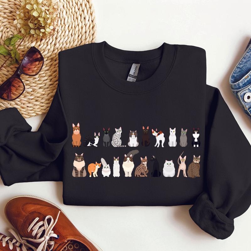 Cat Breeds Animal Lover Sweatshirt