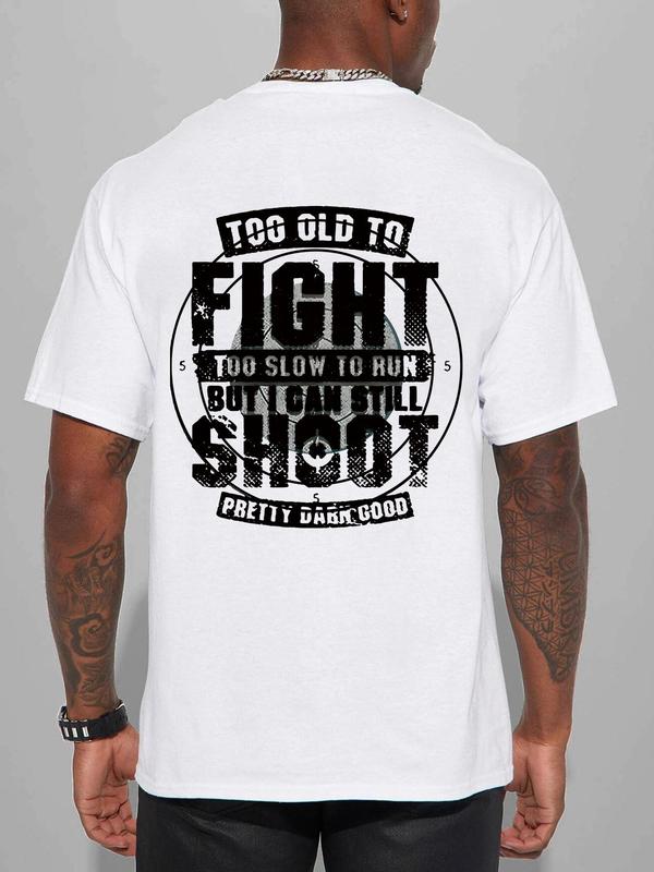 Men's Regular Fit Letter Print Round Neck Tee, Casual Short Sleeve Crew Neck T-shirt for Summer, T Shirts for Men, Graphic Tees, Fashion Men's Streetw