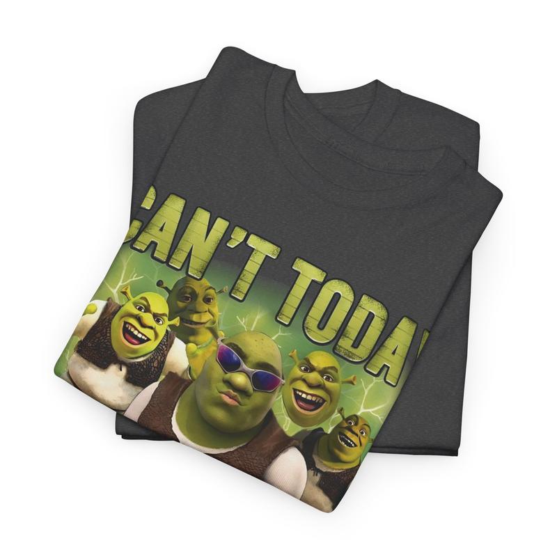 Can't Today I'm Swamped Shr3k Face Meme Shirt, Funny Girls Cotton Tee, Shrek Fiona Graphic Top, Humorous Meme Unisex Cotton Softstyle Shirt
