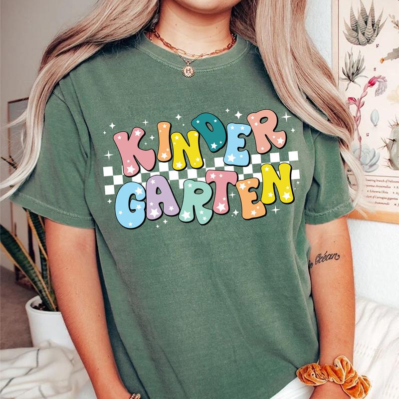 Cute Kindergarten Teacher Shirt, Back To School Outfit, First Day Of School, Kinder Grade Shirt, School Matching Shirt, Teacher Appreciation Gift Idea