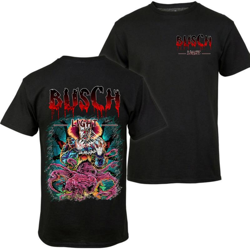 BUSCH LIGHT, BEER, Halloween, Busch Light Stephen King T-Shirt, Comfort Colors Shirt, Casual Graphic Round Neck T-shirt for Summer, Fashion Top for Da