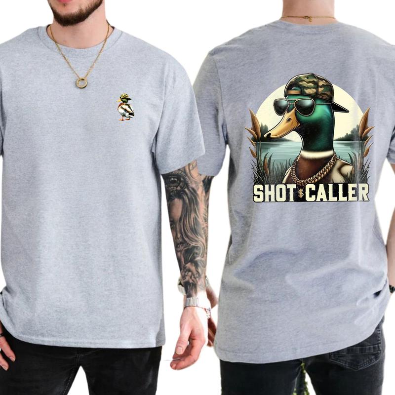Hunting Duck Tshirt 2-Sided, Summer Hunting Graphic T-Shirt, Hunting Tee Shirt, Gift For Men, Love, Athletic, Casual Menswear, Classic Cotton Top