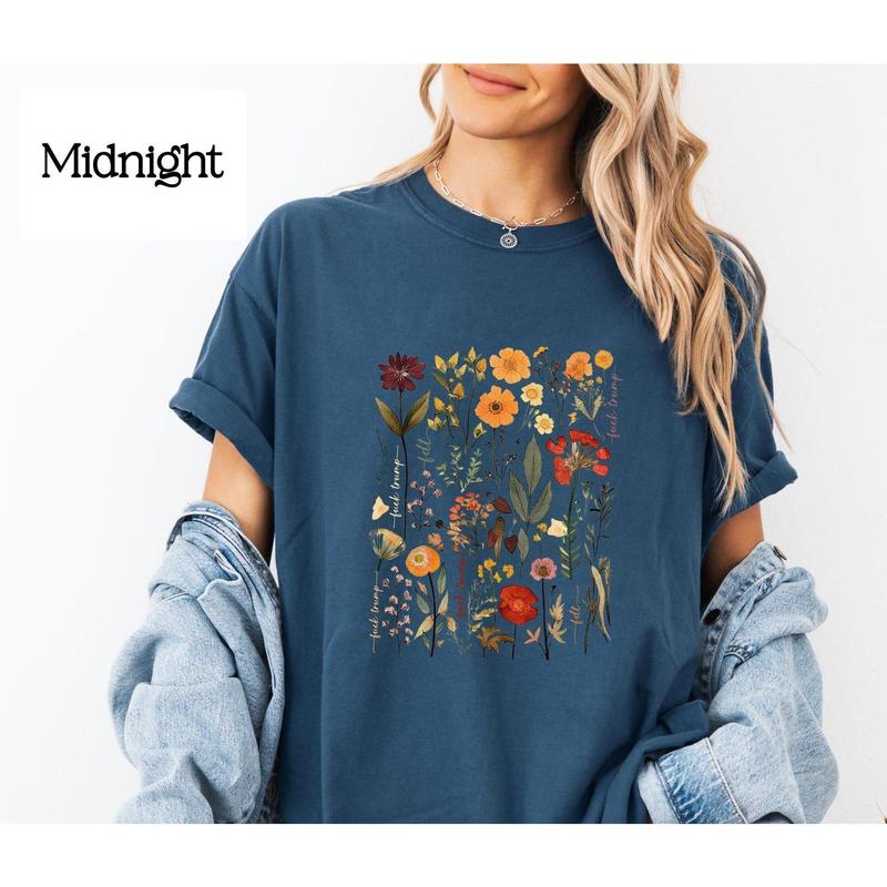 Subtle Fuck Trump Flowers Shirt (Mature), Anti-Trump Anti-Maga T-Shirt, FDT Floral Tee-Shirt Antitrump Tshirt, Resist Protest Tee (8 Colors) Casual Co